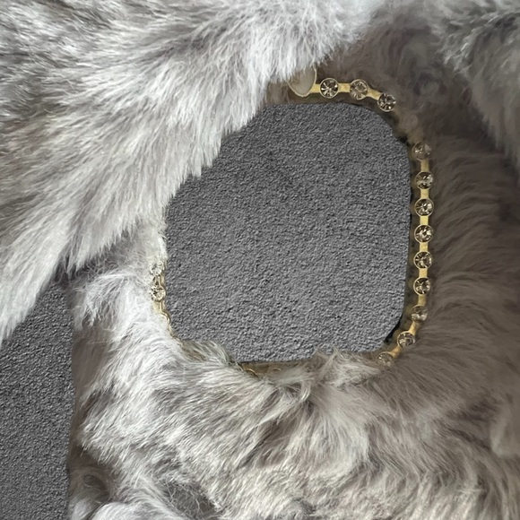 Grey Vegan Friendly Faux Fur Adorable Plush Bunny Rabbit Phone Case 13 PRO MAX - Picture 5 of 8